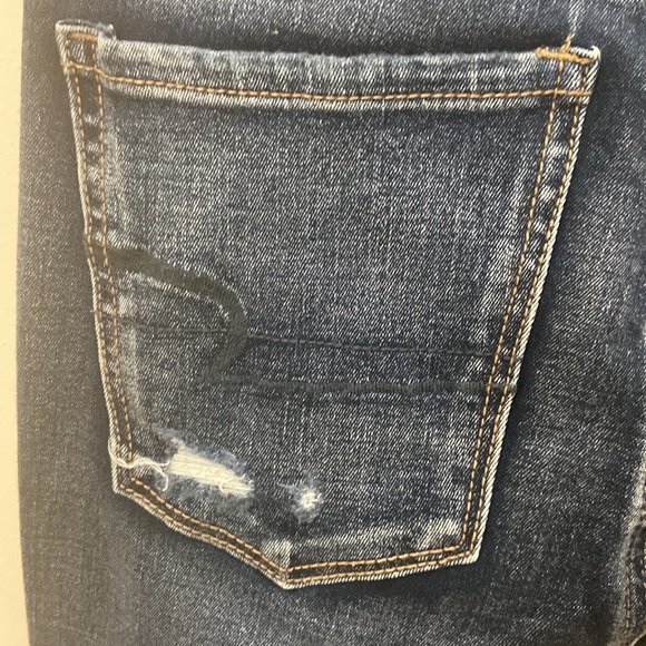 American Eagle Women’s Dark Wash Blue Super Hi Rise Jeggings - Picture 9 of 10